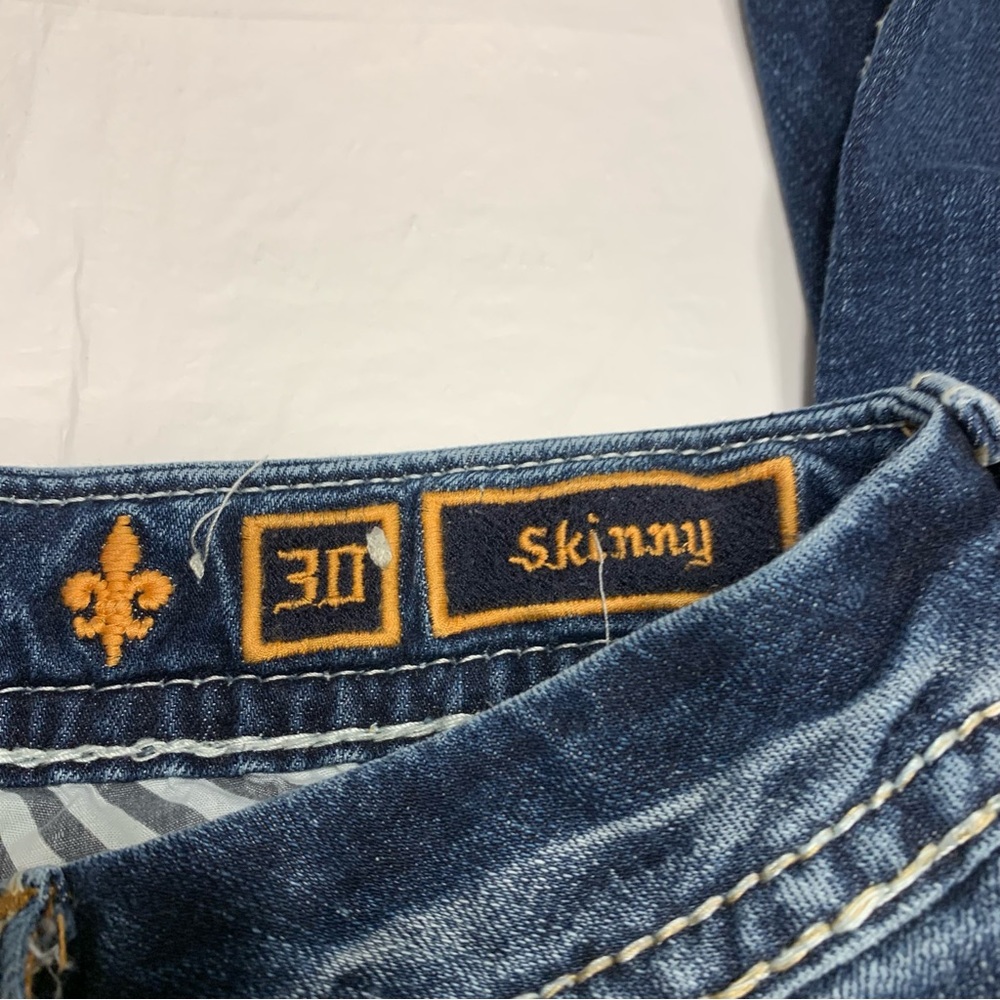 Rock Revival Boris Skinny Embroidered Distressed Skinny Jeans Women’s 30 - Picture 6 of 12